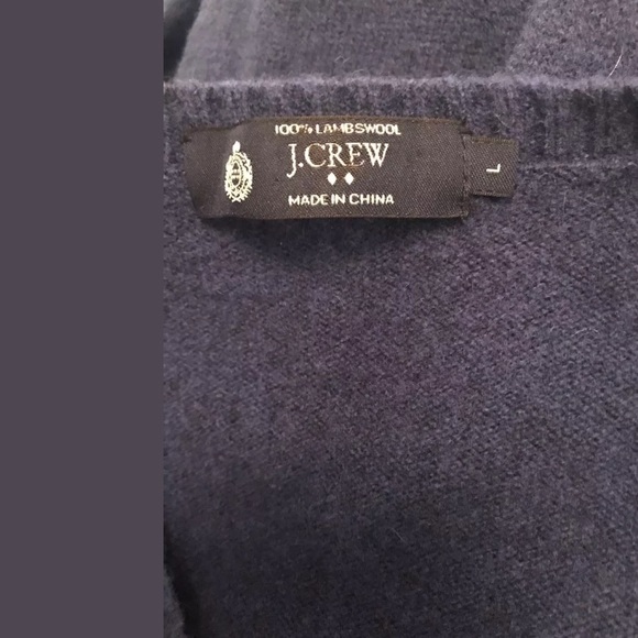 J. CREW Argyle LambsWool Sweater VNeck Blue Gray - Picture 5 of 8